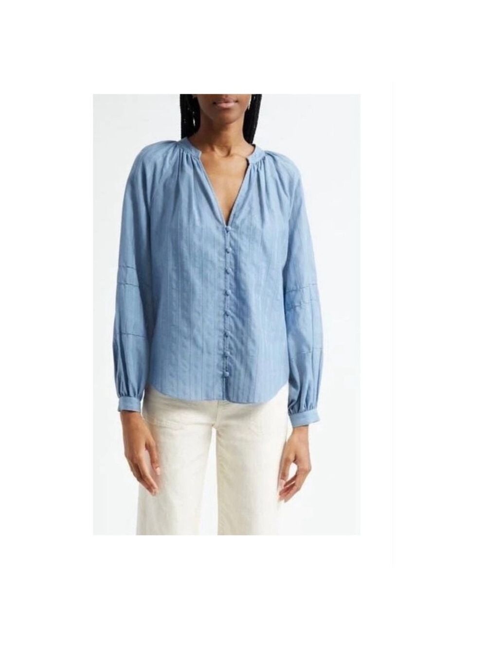 Women's Veronica Beard Ailani Top Blue River Blouse Size 12